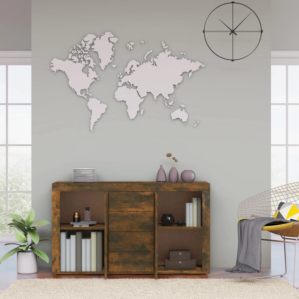 skænk 120x36x69 cm konstrueret træ røget egetræsfarve