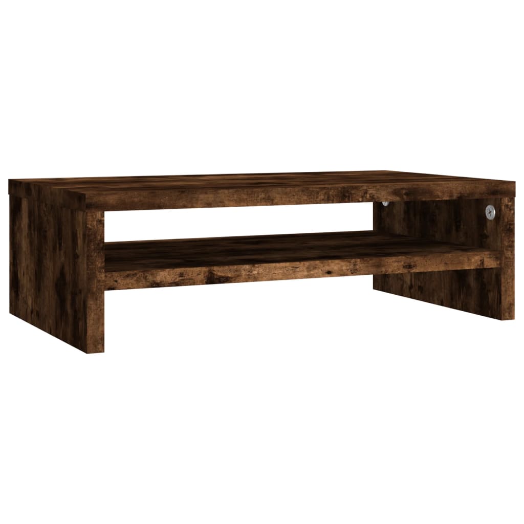 skærmstander 42x24x13 cm konstrueret træ røget egetræsfarve