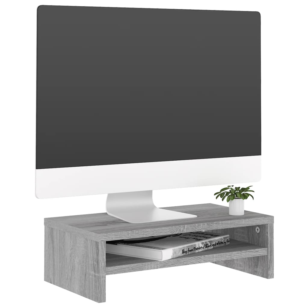 skærmstander 42x24x13 cm konstrueret træ grå sonoma-eg