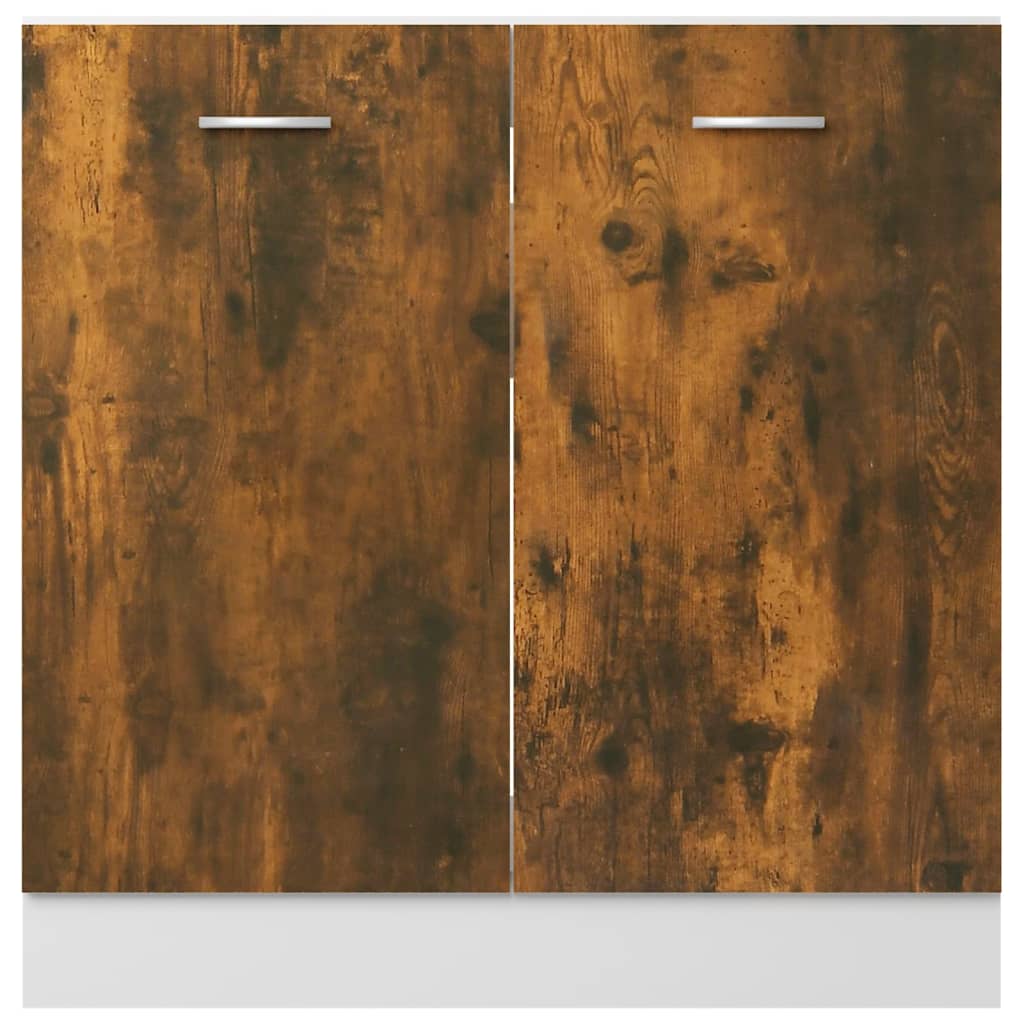bundskab til vask "Lyon" røget eg 80x46x81,5 cm konstrueret træ