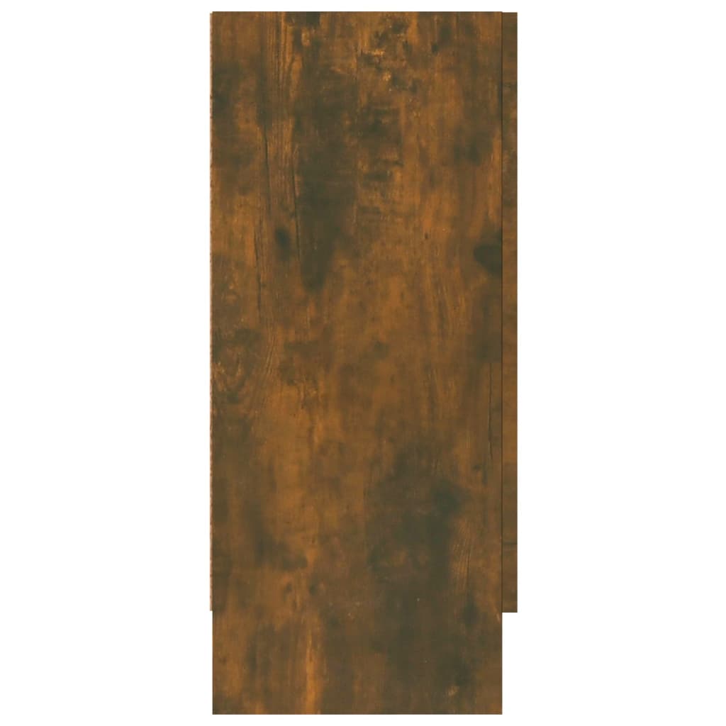 vitrineskab 120x30,5x70 cm konstrueret træ røget egetræ
