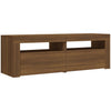 tv-bord med LED-lys 120x35x40 cm brun egetræsfarve