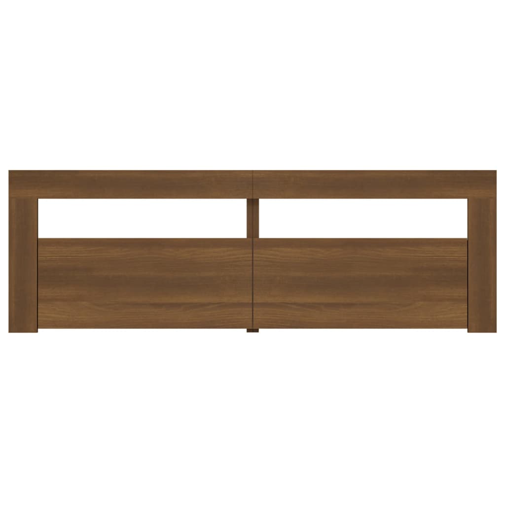 tv-bord med LED-lys 120x35x40 cm brun egetræsfarve