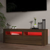 tv-bord med LED-lys 120x35x40 cm brun egetræsfarve
