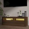 tv-bord med LED-lys 120x35x40 cm brun egetræsfarve