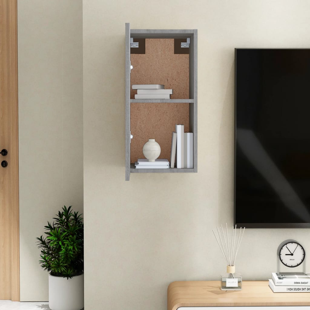 tv-skab 30,5x30x60 cm konstrueret træ grå sonoma-eg
