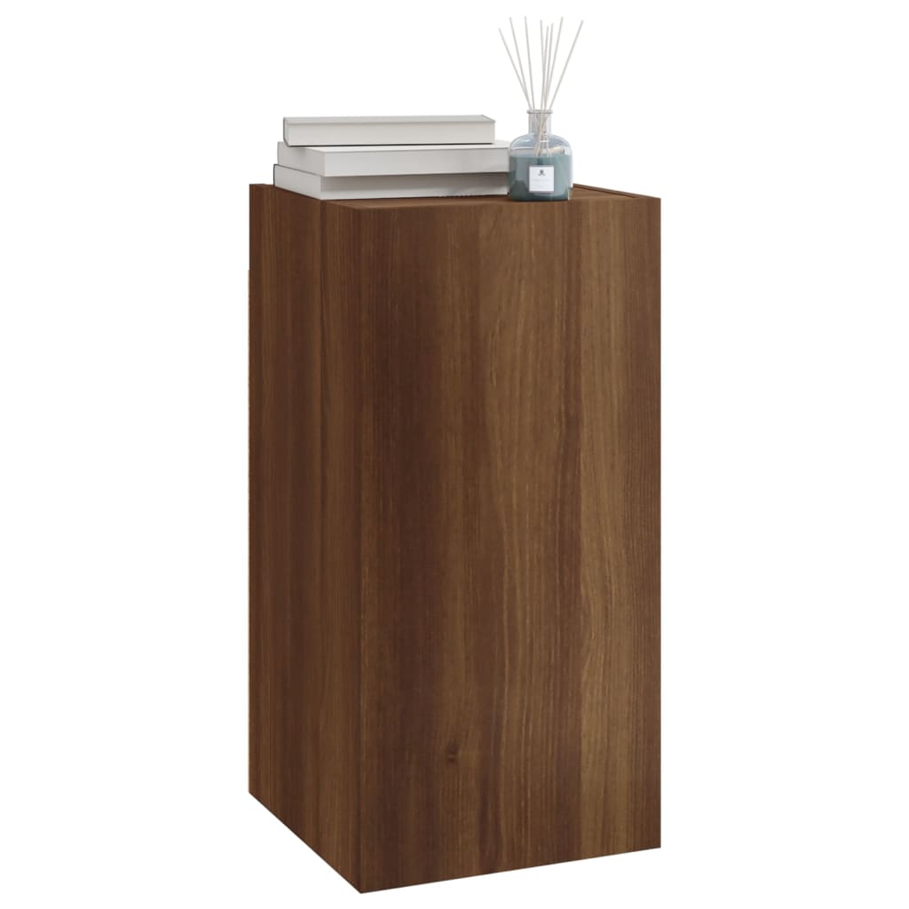 tv-skabe 2 stk. 30,5x30x60 cm konstrueret træ brun egetræsfarve