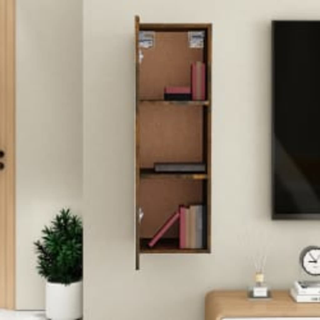 tv-skab 30,5x30x90 cm konstrueret træ røget egetræsfarve