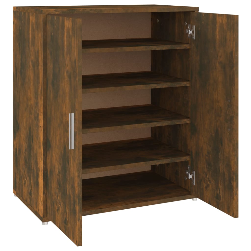 skoskab 60x35x70 cm konstrueret træ røget egetræ