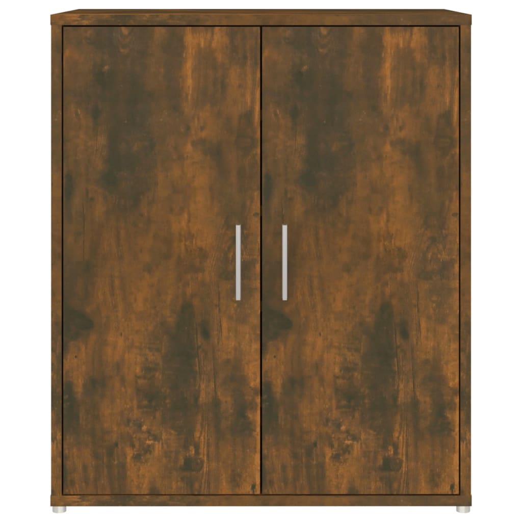 skoskab 60x35x70 cm konstrueret træ røget egetræ