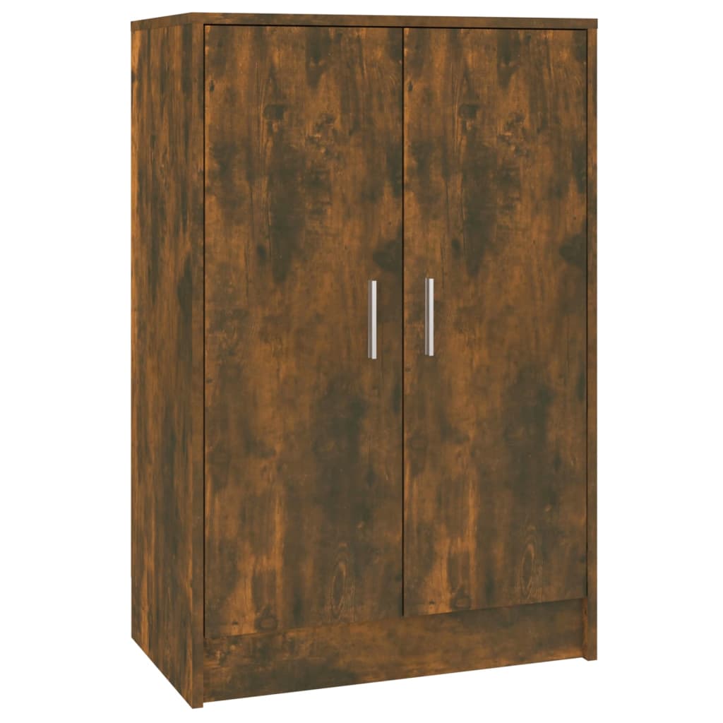skoskab 60x35x92 cm konstrueret træ røget egetræ