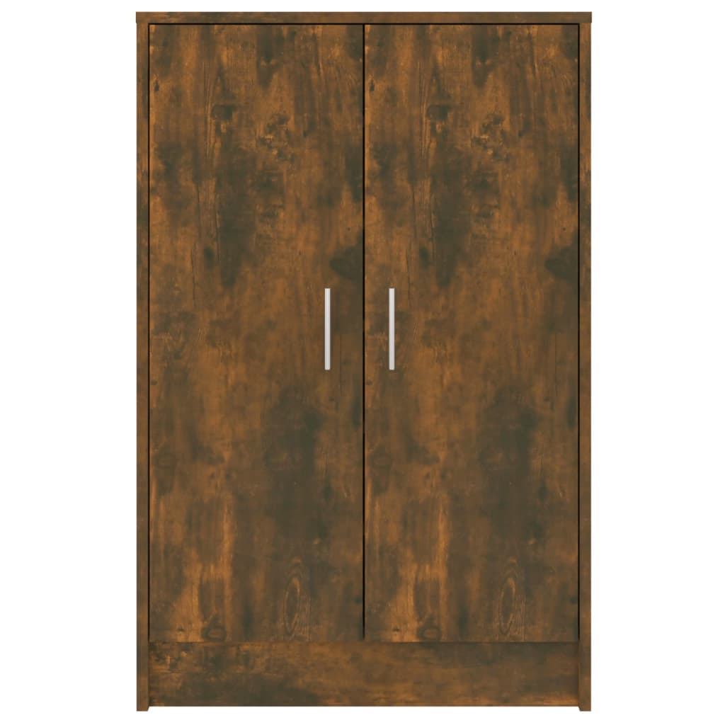 skoskab 60x35x92 cm konstrueret træ røget egetræ