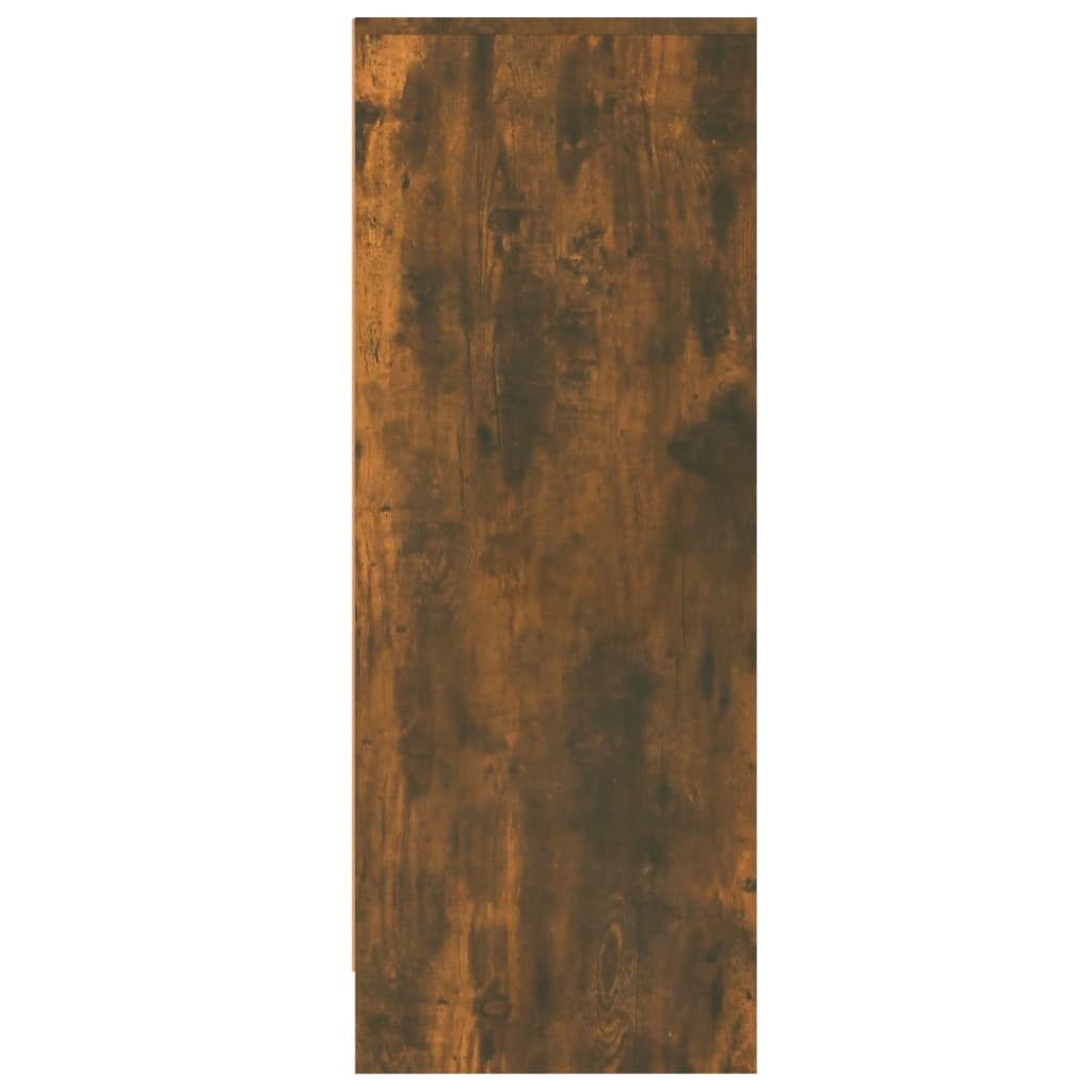 skoskab 60x35x92 cm konstrueret træ røget egetræ
