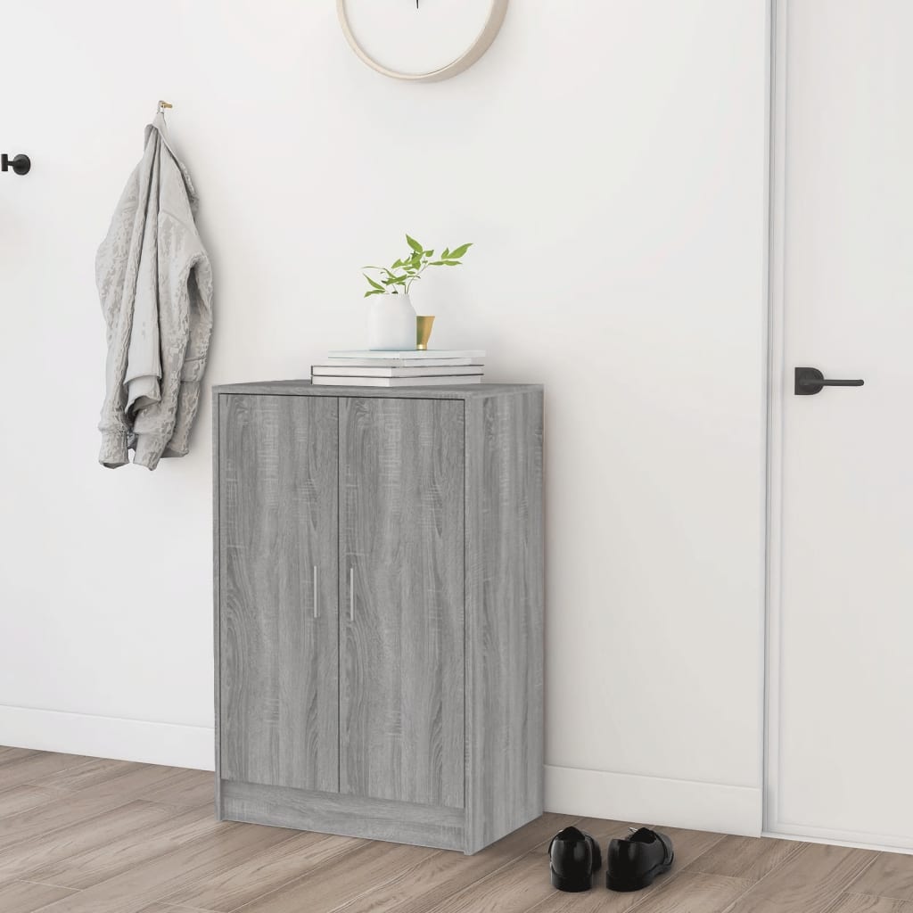 skoskab 60x35x92 cm konstrueret træ grå sonoma-eg