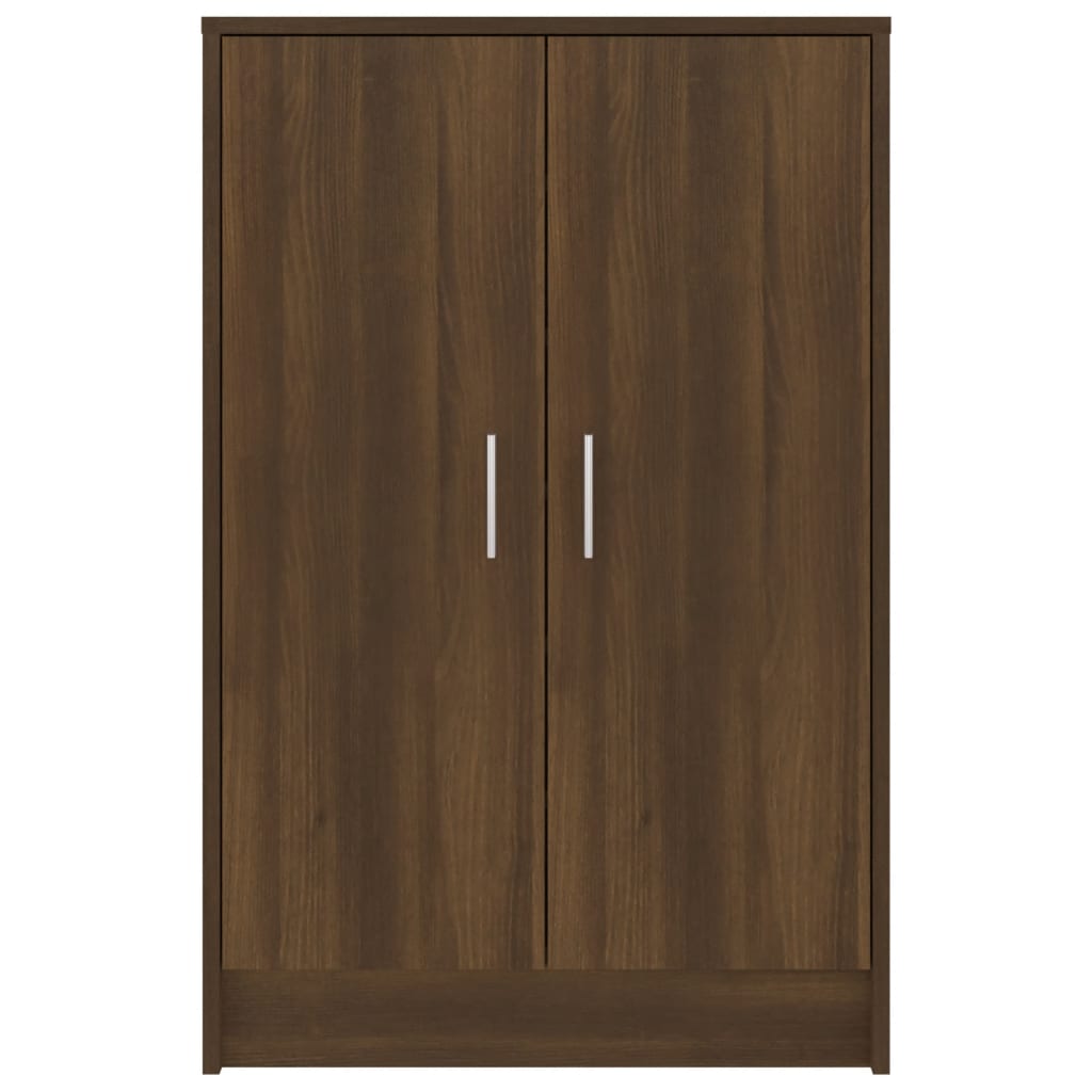 skoskab 60x35x92 cm konstrueret træ brun egetræsfarve