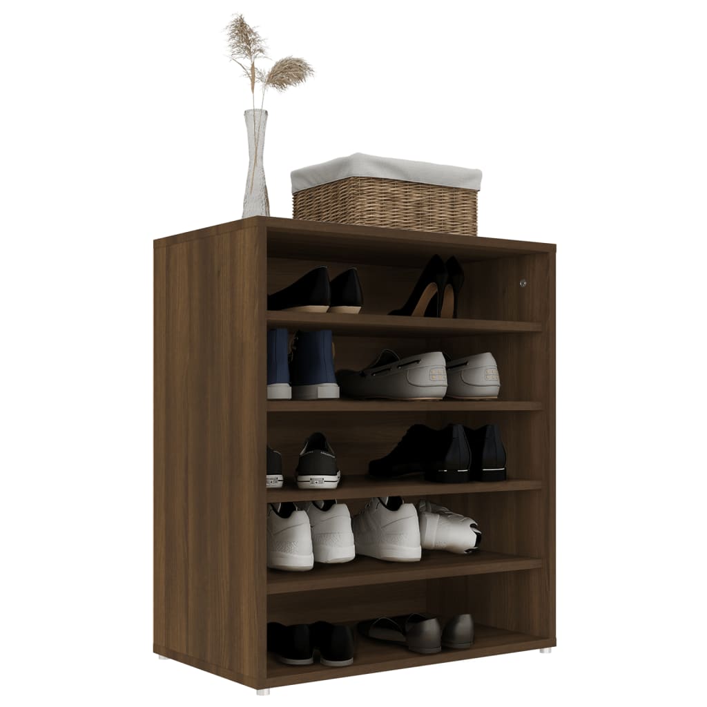 skoskab 60x35x70 cm konstrueret træ brun egetræsfarve