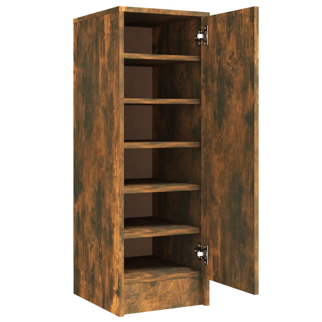 skoskab 32x35x92 cm konstrueret træ røget egetræ