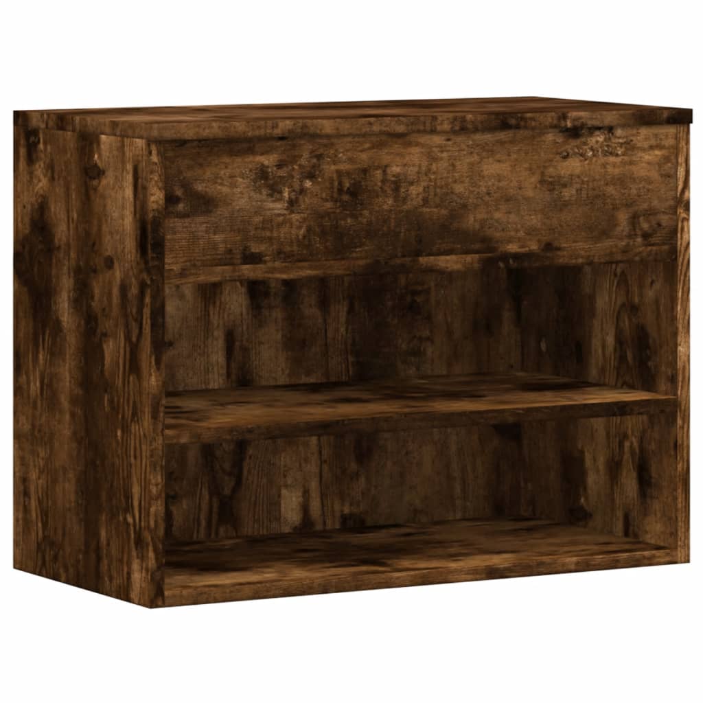skobænk 60x30x45 cm konstrueret træ røget egetræsfarve