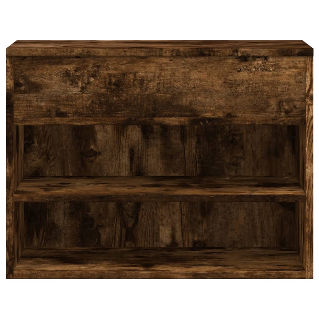 skobænk 60x30x45 cm konstrueret træ røget egetræsfarve