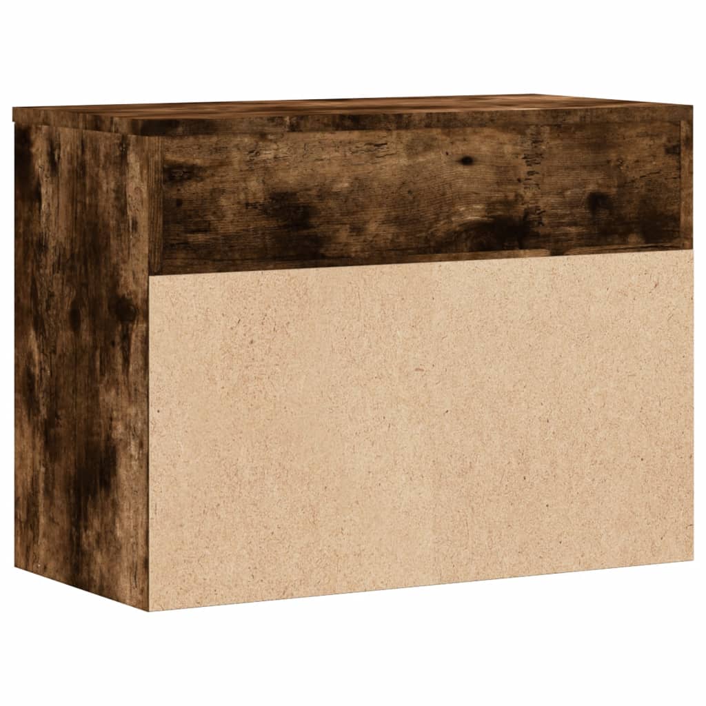 skobænk 60x30x45 cm konstrueret træ røget egetræsfarve