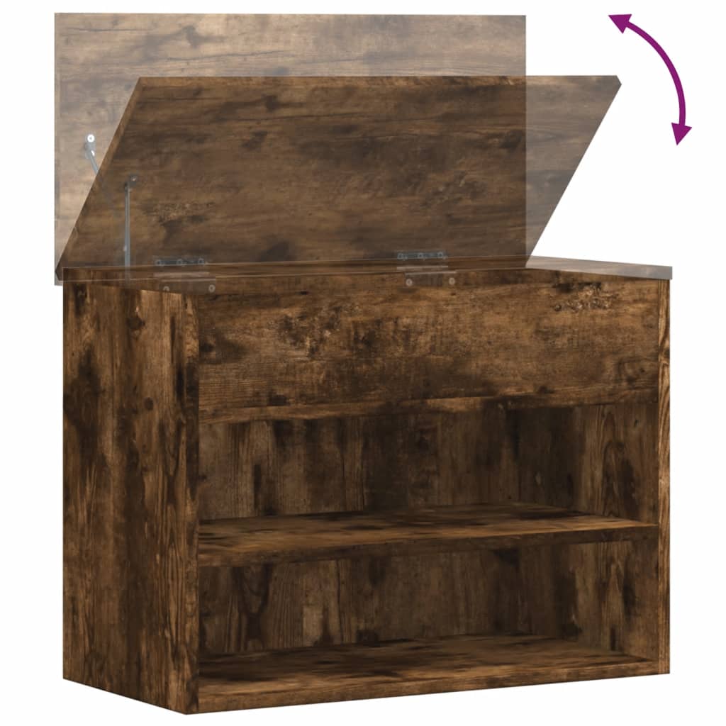 skobænk 60x30x45 cm konstrueret træ røget egetræsfarve