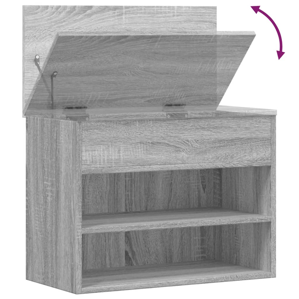 skobænk 60x30x45 cm konstrueret træ grå sonoma-eg