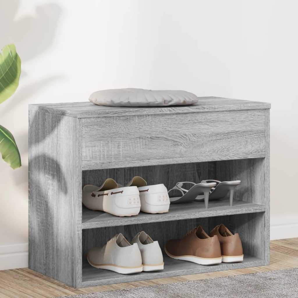 skobænk 60x30x45 cm konstrueret træ grå sonoma-eg