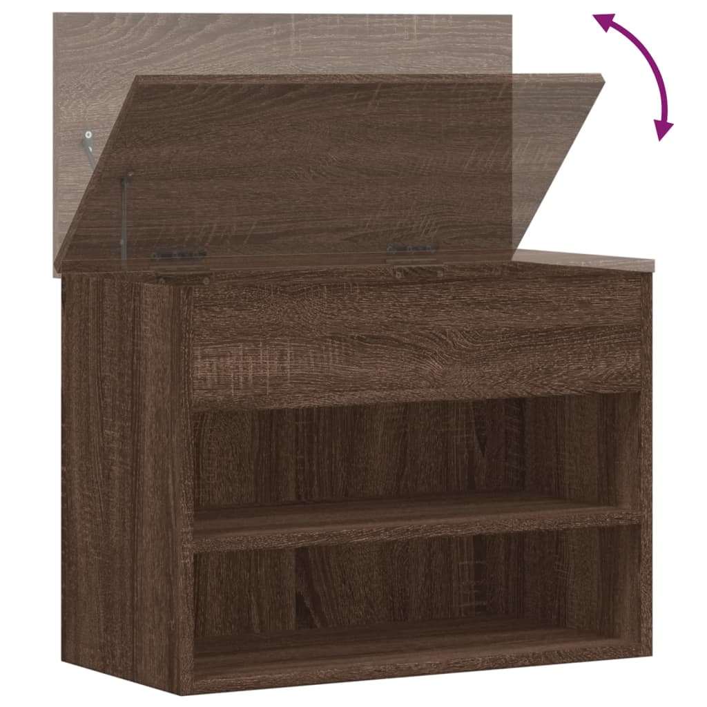 skobænk 60x30x45 cm konstrueret træ brun egetræ