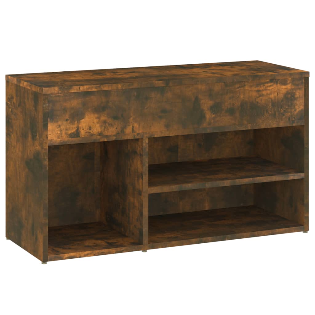 skobænk 80x30x45 cm konstrueret træ røget egetræsfarve