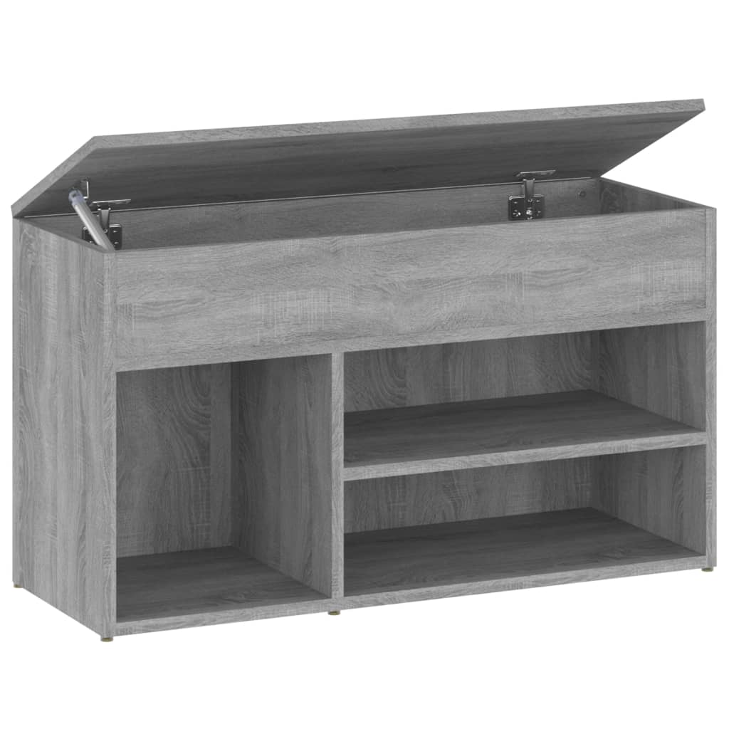 skobænk 80x30x45 cm konstrueret træ grå sonoma-eg