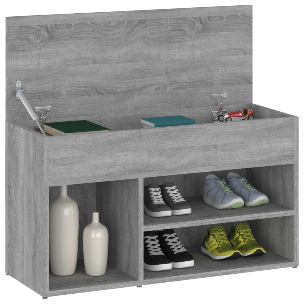 skobænk 80x30x45 cm konstrueret træ grå sonoma-eg