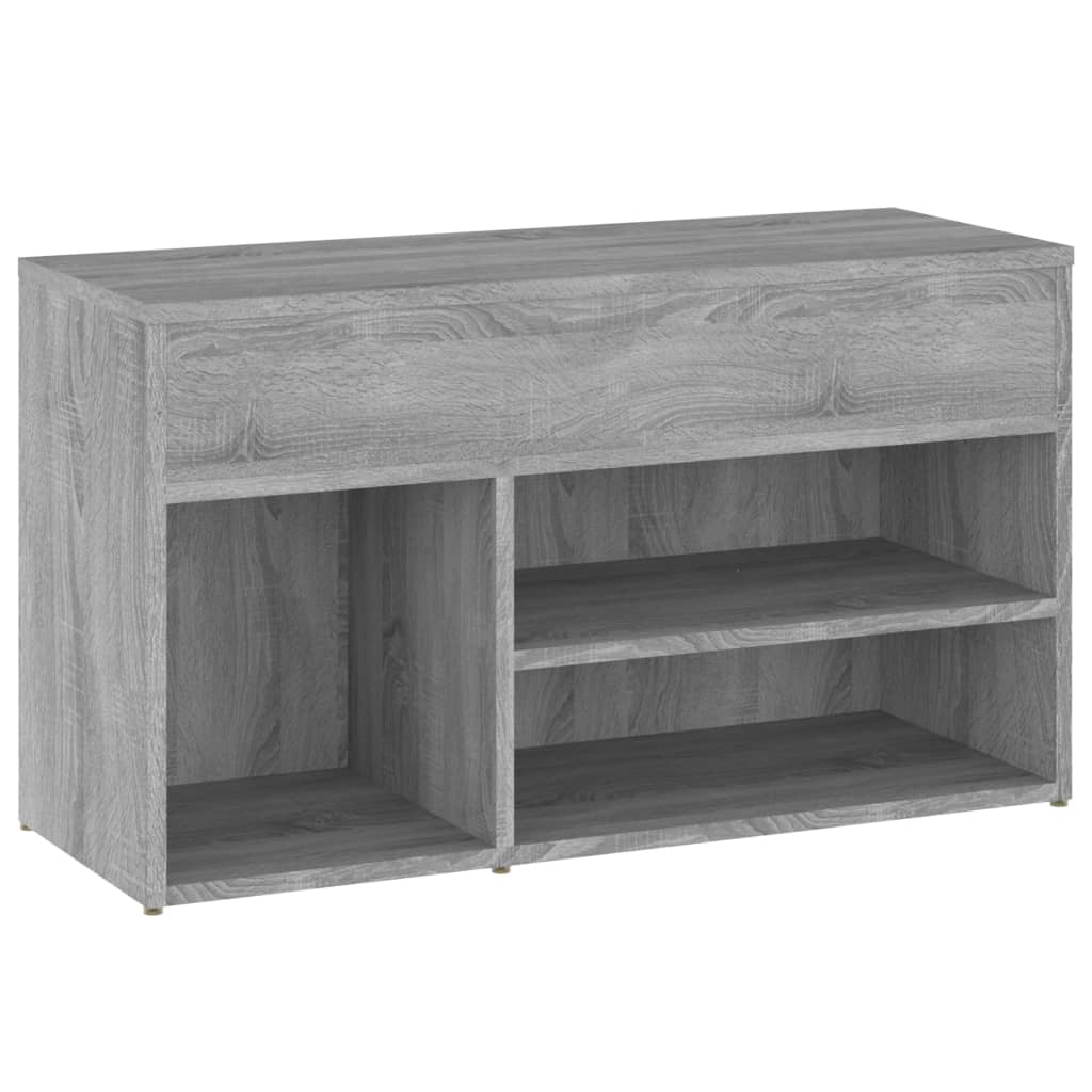 skobænk 80x30x45 cm konstrueret træ grå sonoma-eg