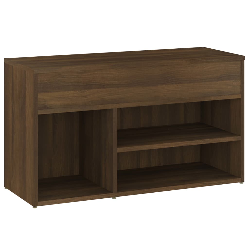 skobænk 80x30x45 cm konstrueret træ brun egetræ