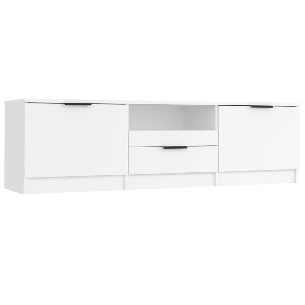 TV-skab hvid 140x35x40 cm konstrueret træ