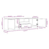 TV-skab hvid 140x35x40 cm konstrueret træ
