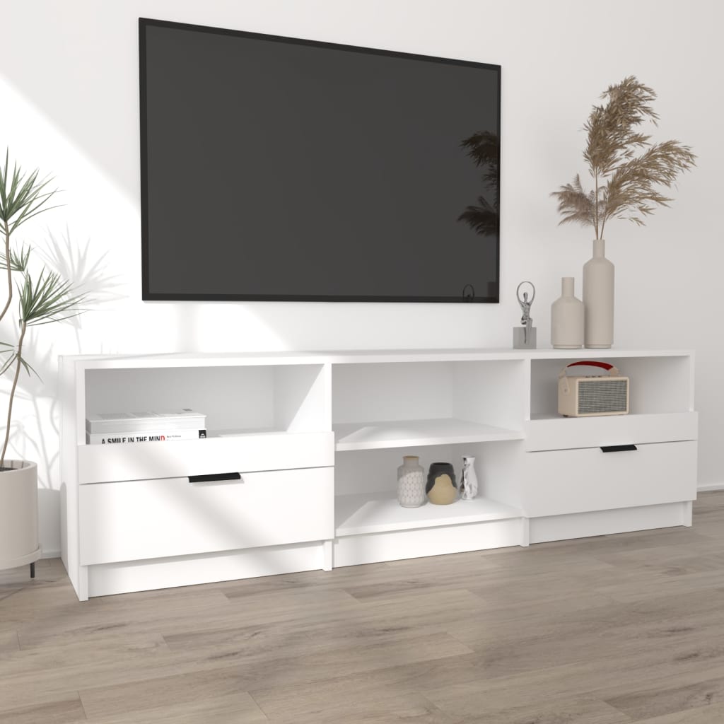 tv-skab 150x33,5x45 cm konstrueret træ hvid