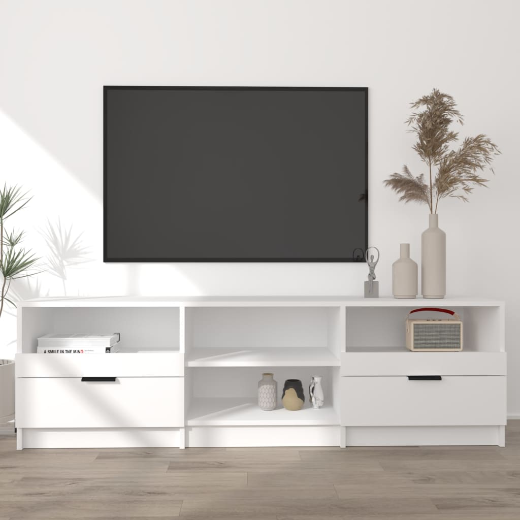 tv-skab 150x33,5x45 cm konstrueret træ hvid