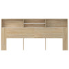 sengegavl med opbevaring 220x19x103,5 cm hvid og sonoma-eg