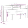 sengegavl med opbevaring 220x19x103,5 cm hvid og sonoma-eg