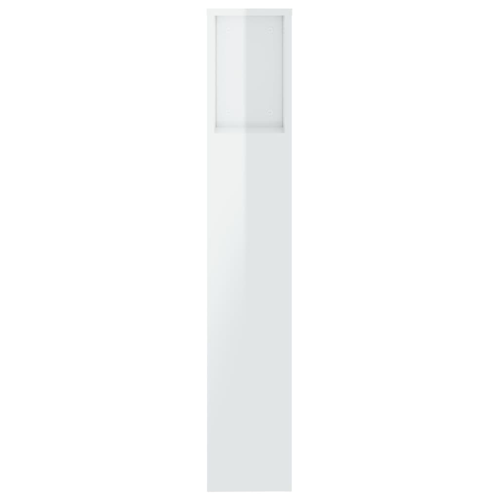 sengegavl med opbevaring 200x18,5x104,5 cm hvid højglans