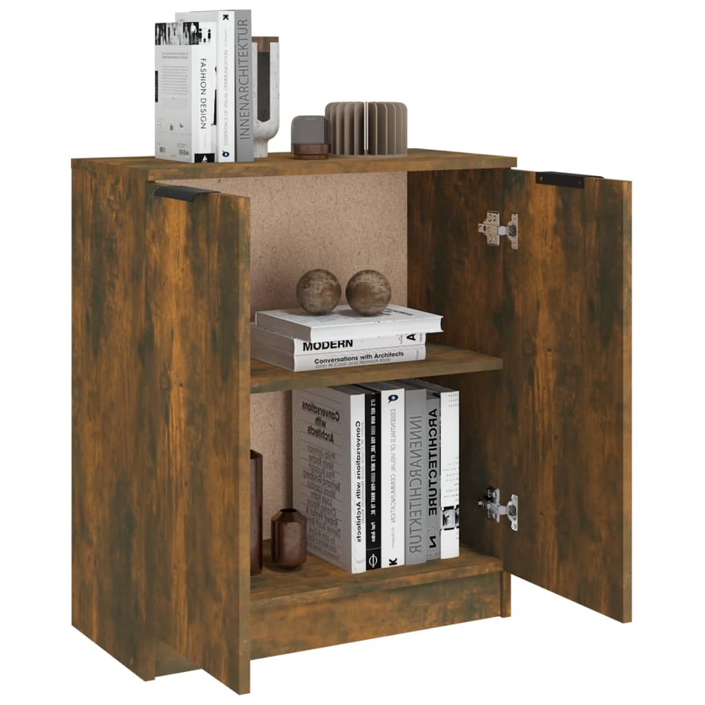 skænk 60x30x70 cm konstrueret træ røget egetræsfarve