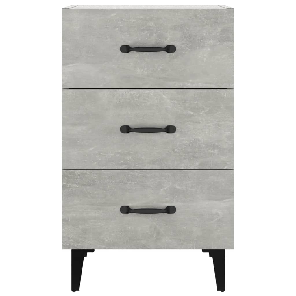 sengebord 40x40x66 cm konstrueret træ betongrå