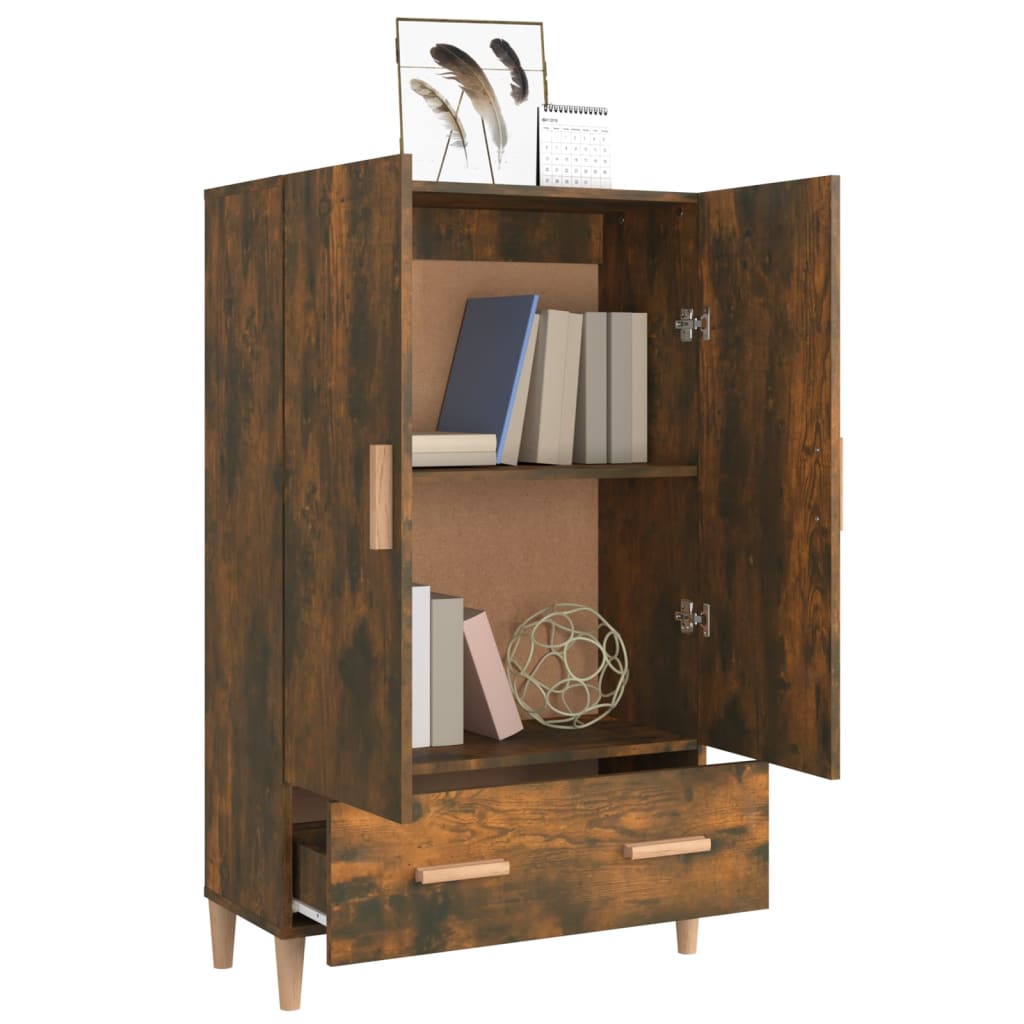 skab 70x31x115 cm konstrueret træ røget egetræsfarve