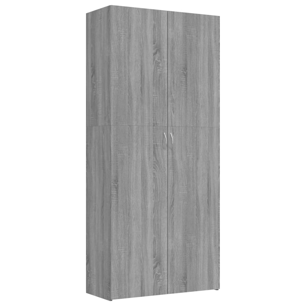 skoskab 80x35,5x180 cm konstrueret træ grå sonoma-eg