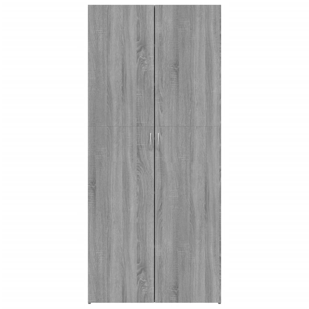 skoskab 80x35,5x180 cm konstrueret træ grå sonoma-eg