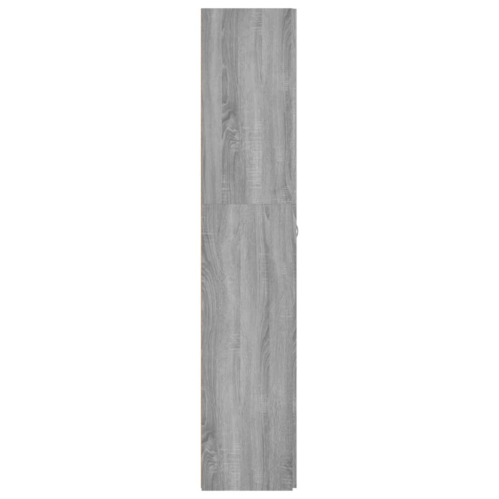 skoskab 80x35,5x180 cm konstrueret træ grå sonoma-eg