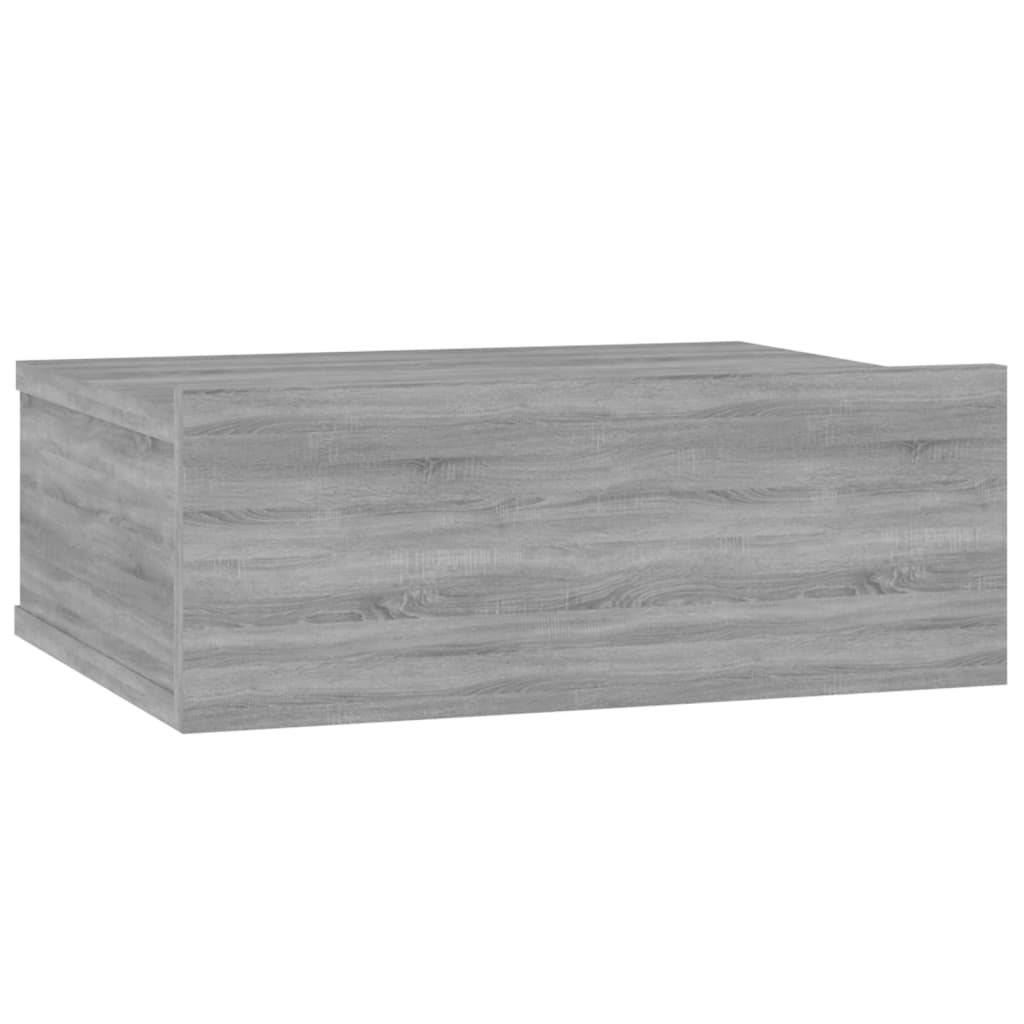 væghængt natbord 40x30x15 cm konstrueret træ grå sonoma