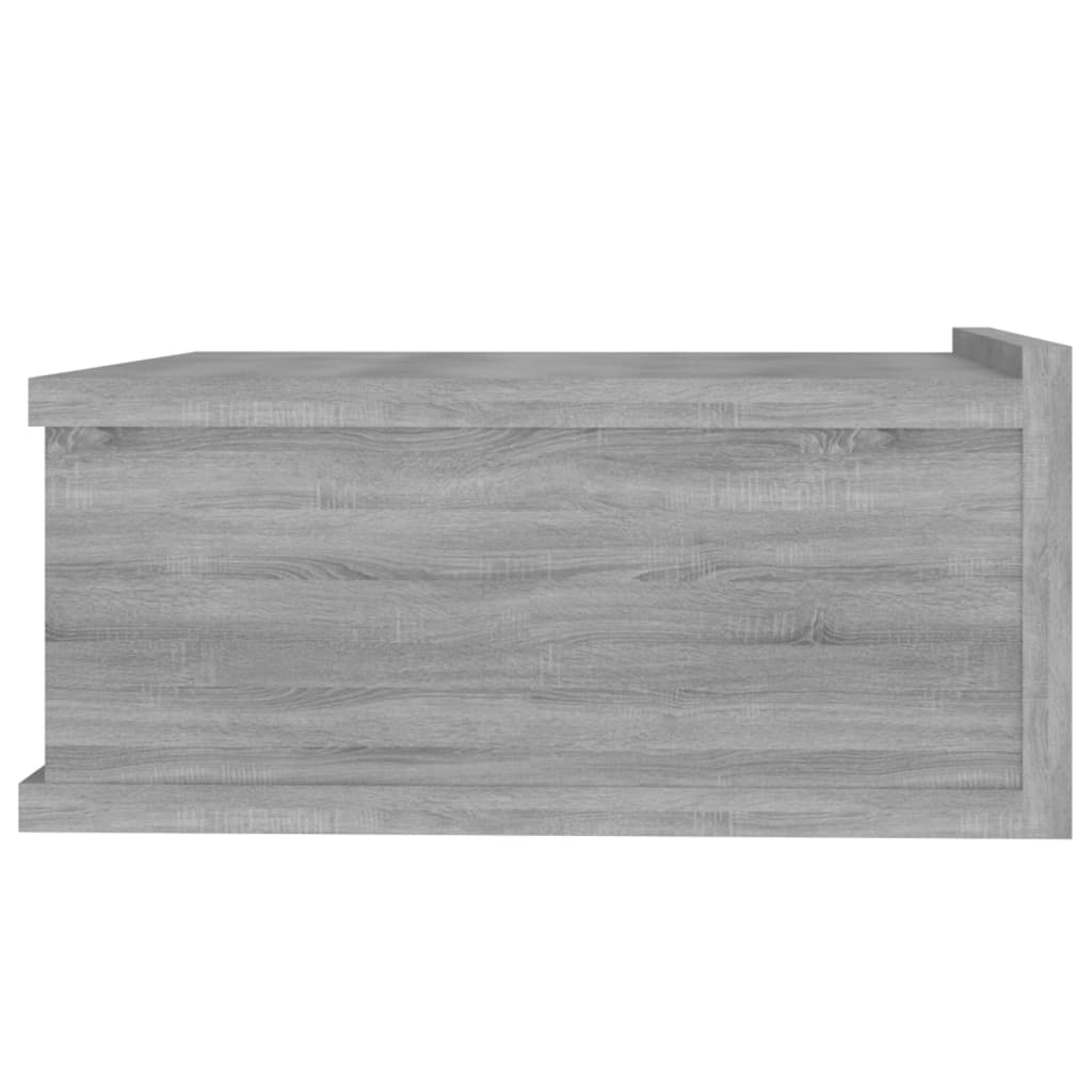 væghængt natbord 40x30x15 cm konstrueret træ grå sonoma