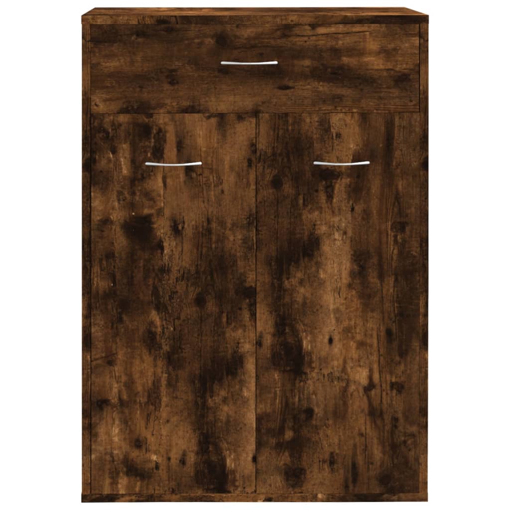 skoskab 60x35x84 cm konstrueret træ røget egetræsfarve