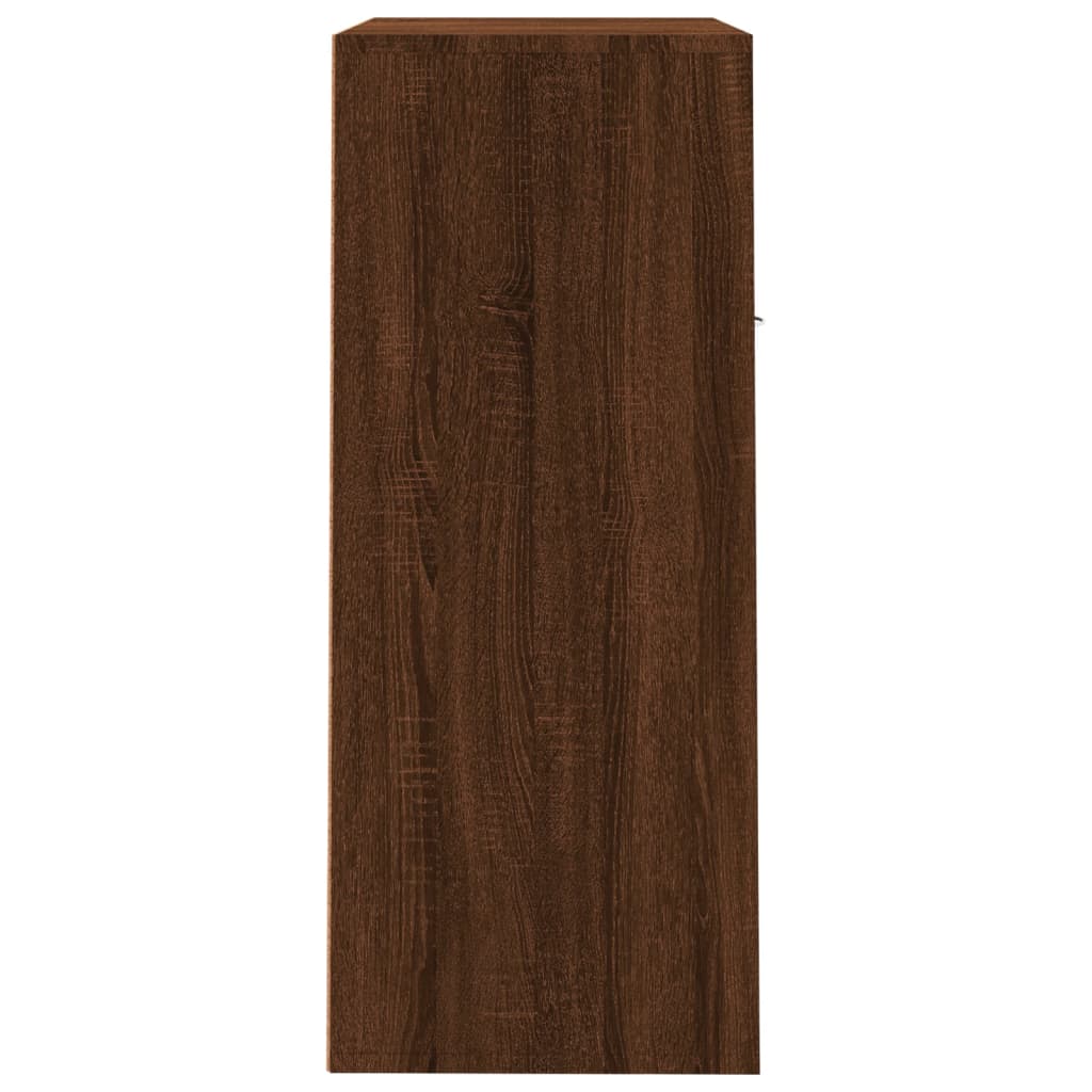 skoskab 60x35x84 cm konstrueret træ brun egetræ